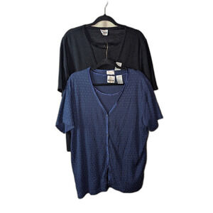 Vintage Bentley 2X Career Top Bundle 3 Piece Lot Navy Blue and Black Set